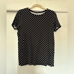 Old Navy Black and White Polka Dot Tee